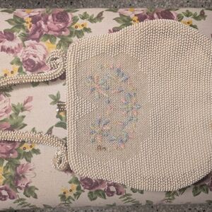 Vintage Beaded Purse in Ivory